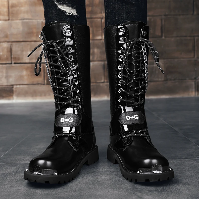 Men's Motorcycle Boots Autumn Winter Outdoor Collision Resistant Anti Slip Soft Sole Leather Boots