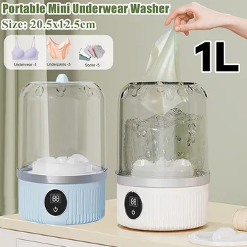 Mini lavatrice per biancheria intima ricaricabile 1L calzini elettrici lavatrice per uso domestico piccolo detergente per biancheria intima portatile senza fili 1