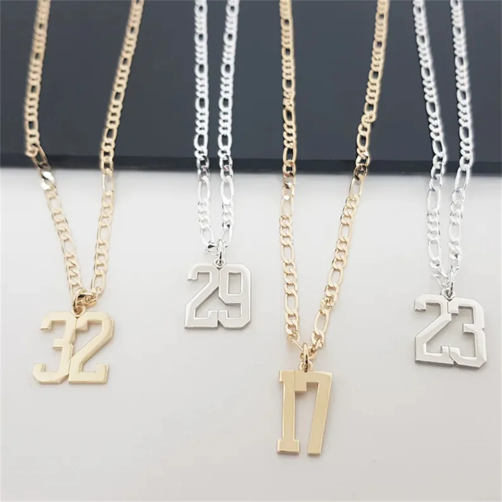 Custom Any number Necklaces Hip Hop Basketball Number Legend 23 Necklaces Jewelry For Men Stainless Steel Gold Chain Women Gift