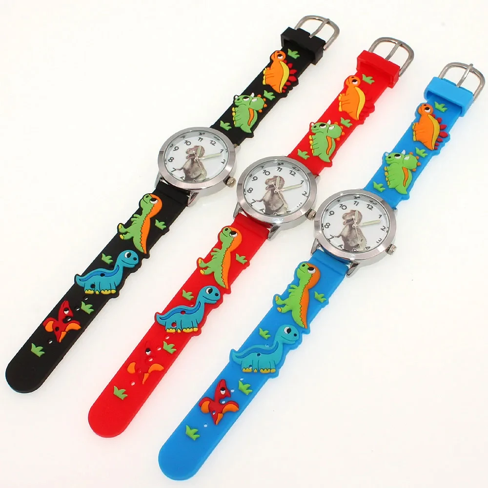 Fashion Casual Summer Boys Girs Dinosaur Silicone Strap Quartz Watches Children Gift Kids Students Digital Watch 3