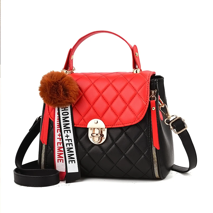 

Women's bags 2023 fashion small square bags shoulder diagonal ladies handbags rhombic hair golfers single shoulder handbags