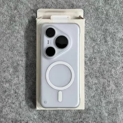Transparent Ultra Thin Magnetic Charge Case - Frameless PC Cover for Huawei Mate 60 Pro+ (White)