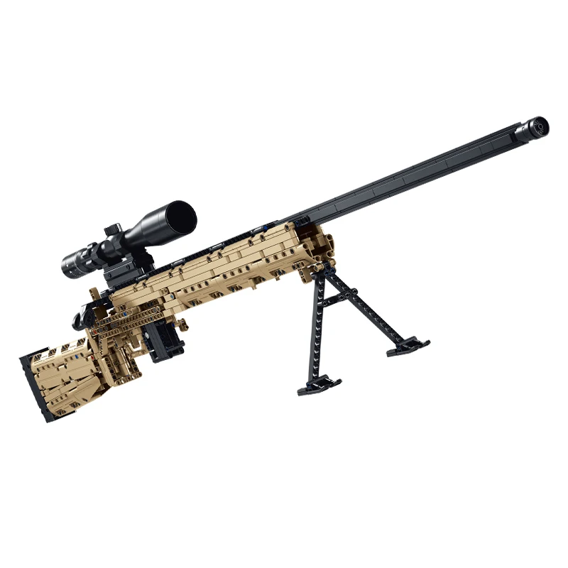2 Creative AWM Sniper Rifle Barrett AKM Building Blocks, M24 Military Ornaments Series Modle Set Boy Adult Toys Birthday Gifts