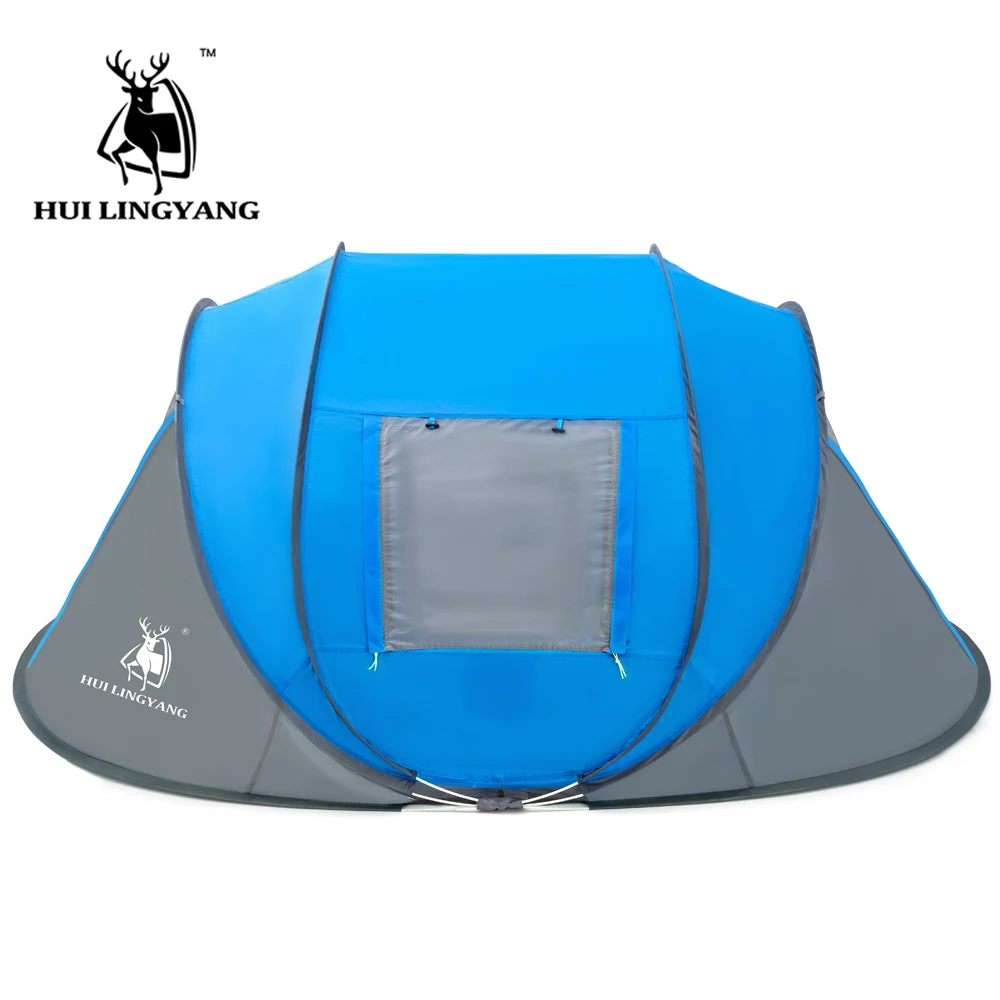 Large throw tent outdoor 4-5-6 persons automatic speed open throwing pop up windproof waterproof beach camping tent large space