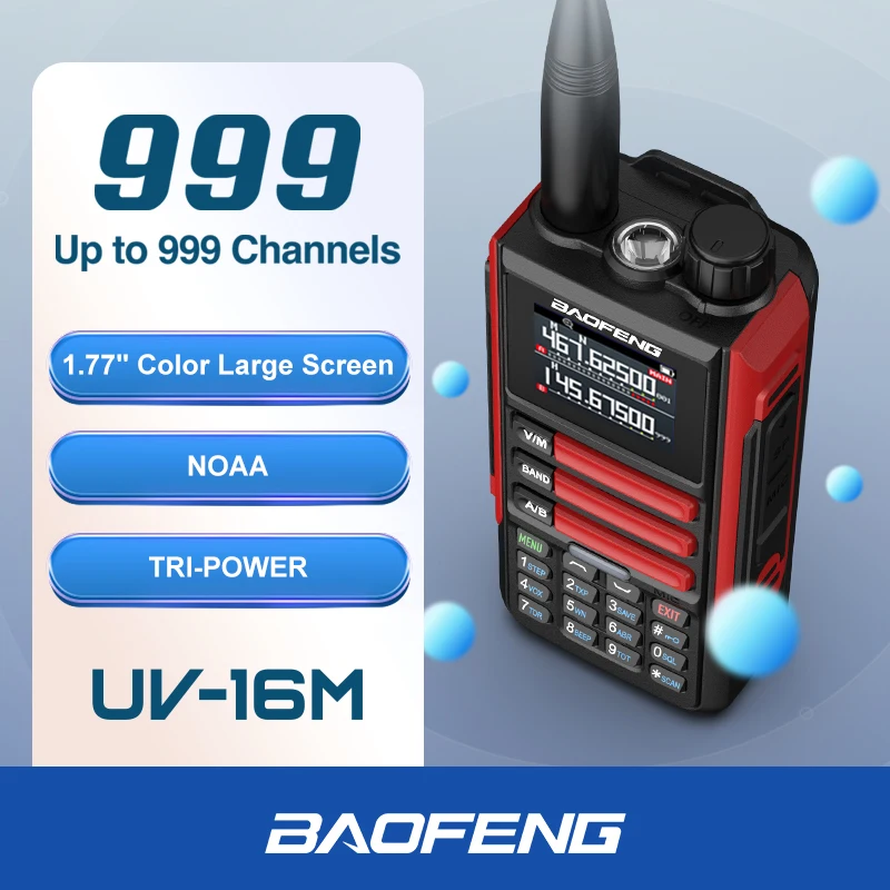 Baofeng UV16M V2 15W Walkie Talkie Frequency replication Six Band With Type-C Cable Upgraded UV9R UV16 Plus AM FM Two Way Radios 3