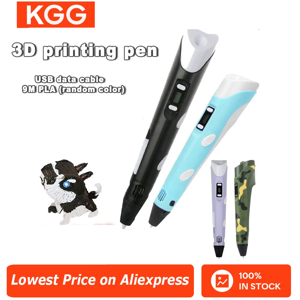 3D Printing Pen DIY Three-dimensional Painting Children Toys LCD Screen Compatible PLA Filament Toys Gift