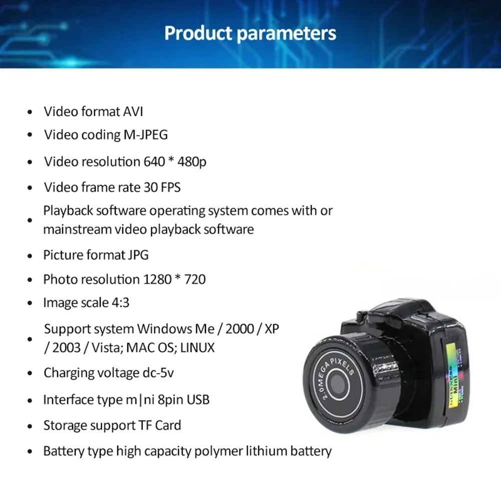 Description Picture 4 of itemMini Camera HD Video with Mic Webcam Voice Monitoring Camcorder Outdoor Sport DV Micro Cam Motorcycle DVR Audio Recorder