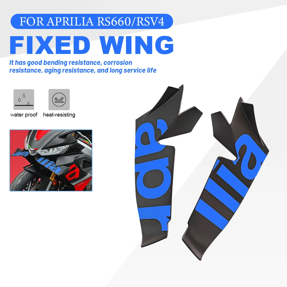 

5 Color For Aprilia RS660 RS 660 rs660 RSV4 Fixed wing lower spoiler Winglet Motorcycle Aerodynamic Wing Kit Spoiler bule
