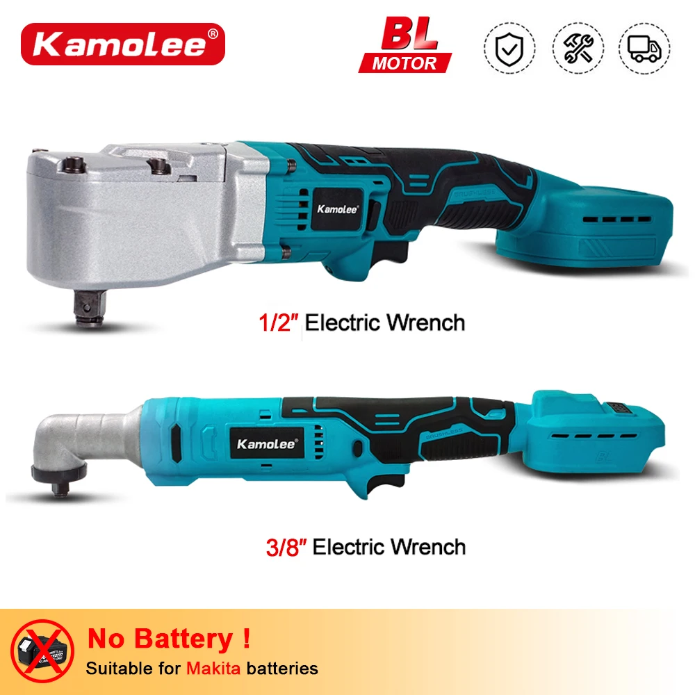 KAMOLEE Electric Ratchet Wrench 1000NM 1 2 Inch, Brushless 4800RPM Removal Screw Nut Car Repair Power Tool Compatible Makita 18V Battery