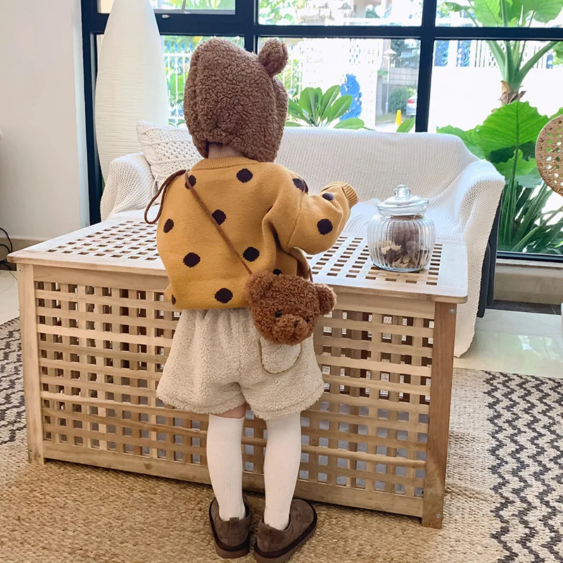 

Cute Bear Plush Shoulder Bag For Children Kids Cartoon Messenger Bags kawaii Plush Purses Little Girls Stuffed Animals Backpack