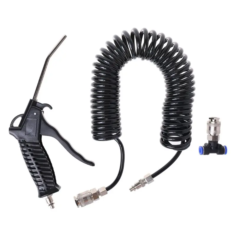 

co530 1 pcs Duster Black Blow Dust Pneumatic Wind Blowing Set with EU Connector + PU Hose