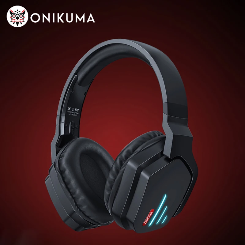  ONIKUMA Professional Gaming Headphones Bluetooth-Compatible Headphones with LED Light Foldable Headset Gamer Earphones For PC 