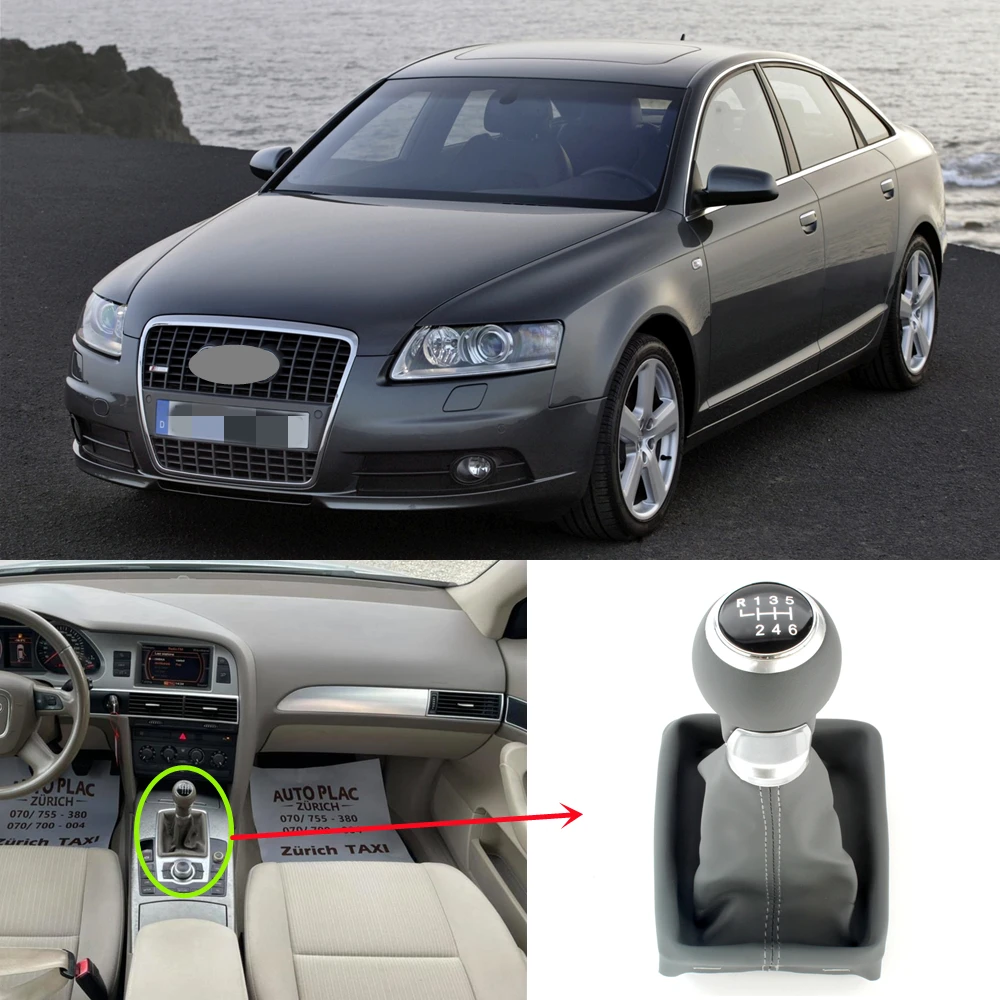Car Gear Shift Knob 6 Speed Manual Stick Gear Shift Knob For Audi A6 S6 C6 2004-2011 car gear shift knob car gear shift