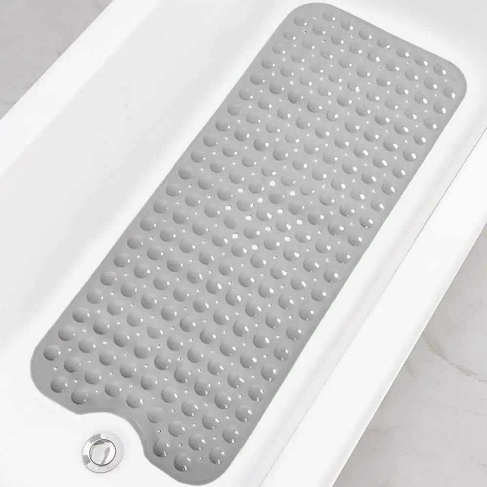 Bathtub Mats for Shower Tub, Extra Long Non-Slip 40 x 16 Inch Bath Mat with Drain Holes and Suction Cups, BathMat for Bathroom