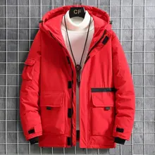 

New down jacket men's tooling explosion models hooded winter down jacket trend