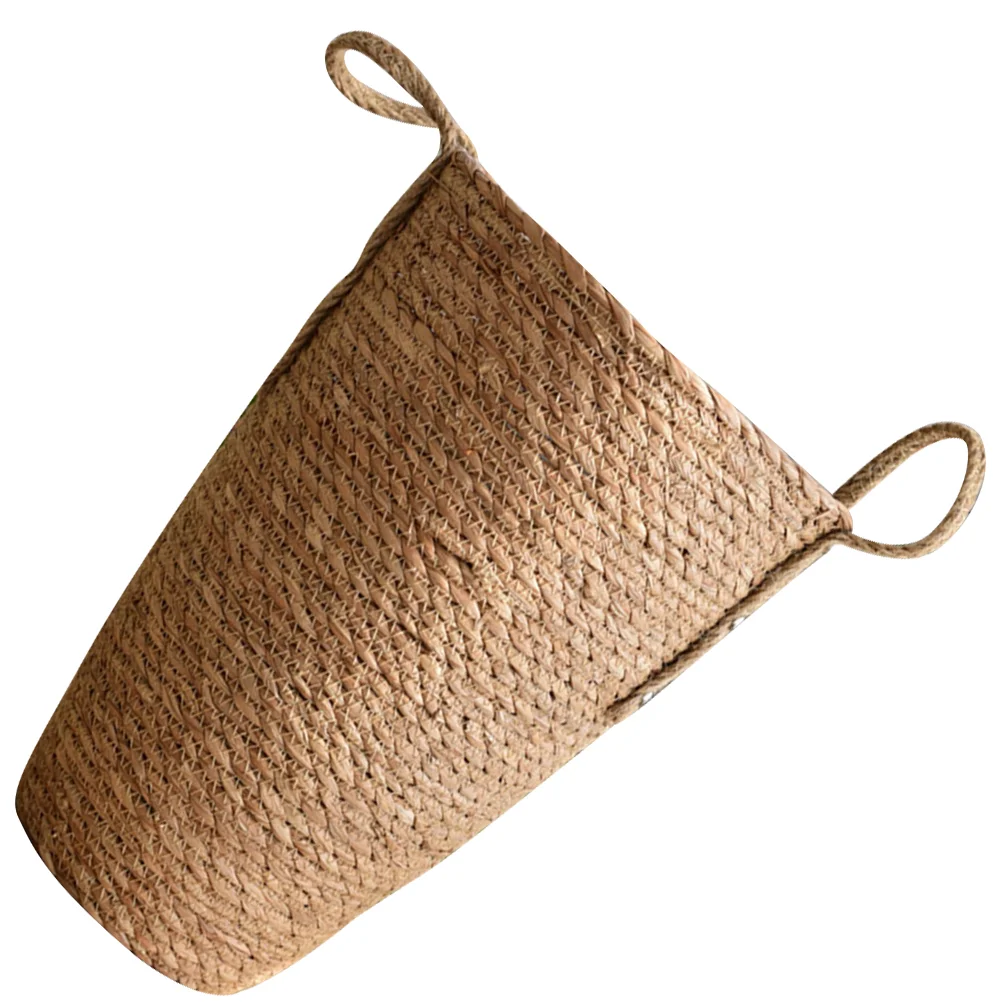 

Wicker Trash Can Woven Flower Basket Home Decor Plant Baskets Indoor with Liner
