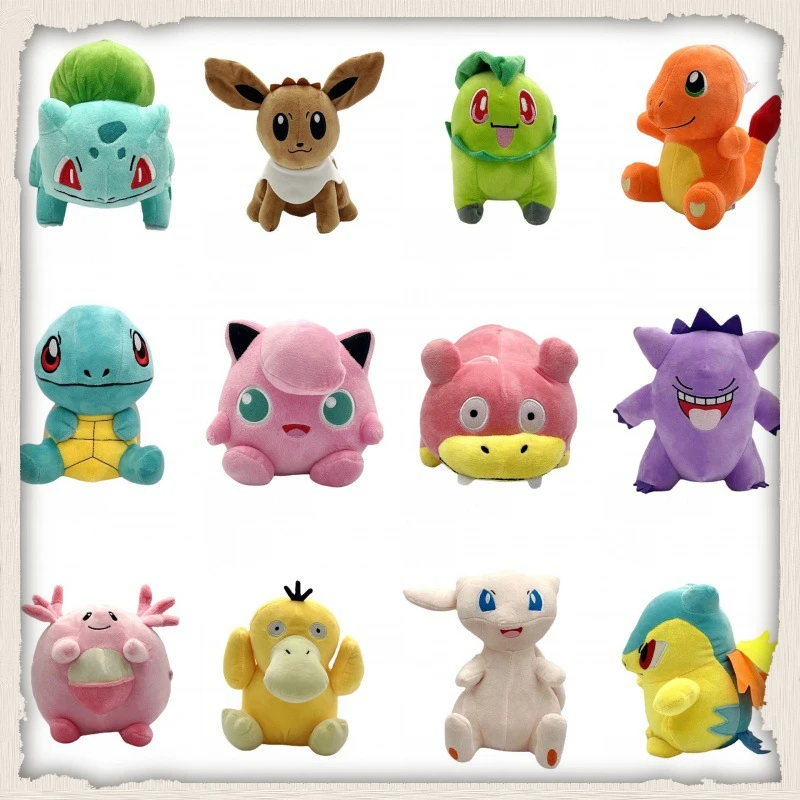 

2023 Hot Selling Animation Cartoon Pokemon Series Plush Toy Doll Bulbasaur Pikachu Plush Doll Boys Holiday Gift PP Cotton