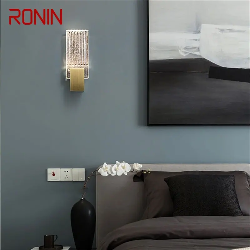 

RONIN Modern Crystal Wall Lights Sconces Simple LED Lamp Fixtures Decorative for Home Living Room
