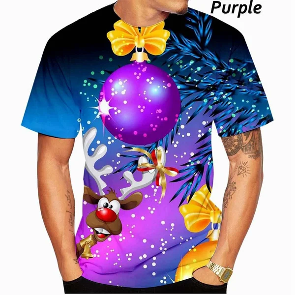 

Футболка с коротким рукавом для мужчин и женщин, стильный топ с 3d принтом Санта Клауса, Рождества, канун Рождества