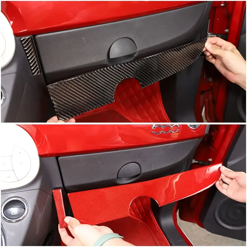 

For Fiat 500 2011-2019 real Carbon Fiber Car Car Central Control Panel Trim cover Sticker Car Accessories（Soft Carbon）