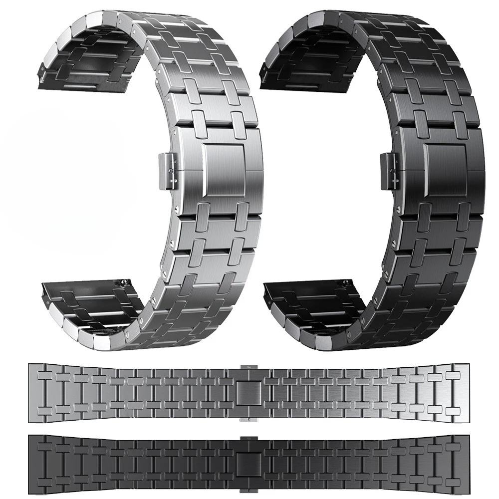 Sleek Stainless Steel Quick Fit Smartwatch Band, 26mm