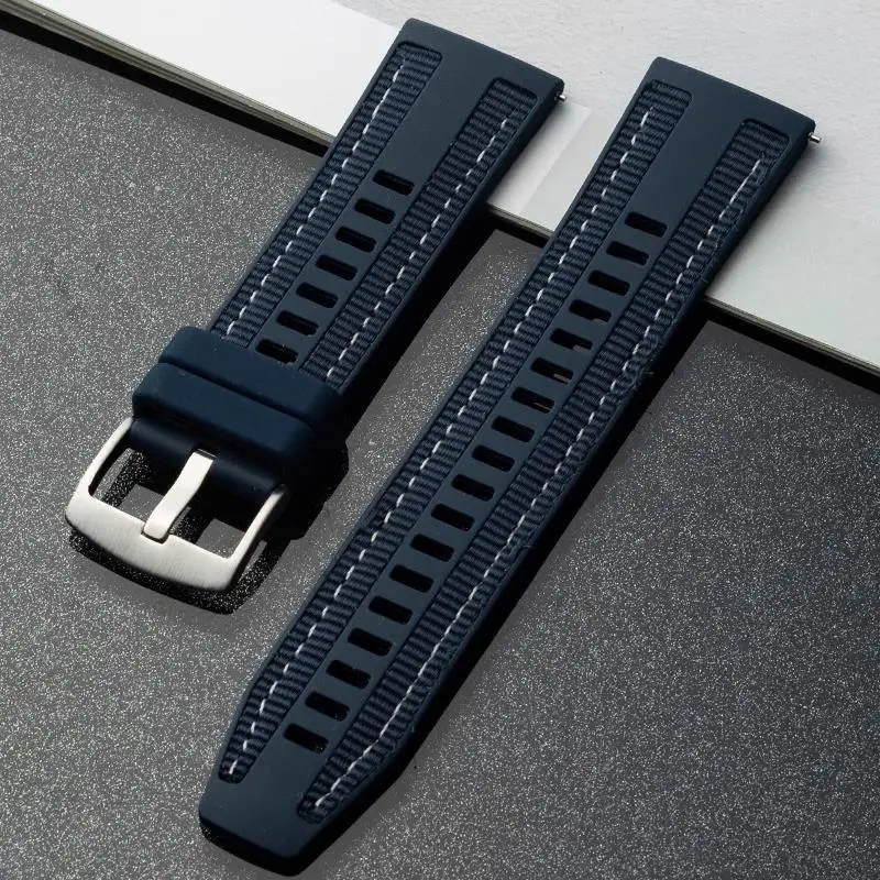 Versatile Nylon + Silicone Watch Strap - 18mm/22mm Bracelet