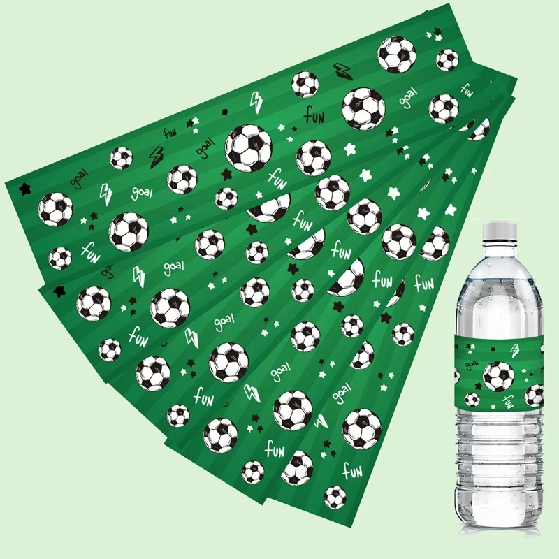 10 stücke fußball aufkleber fußball thema flasche etiketten aufkleber für jungen geburtstag babyshower party dekor liefert sport dekor