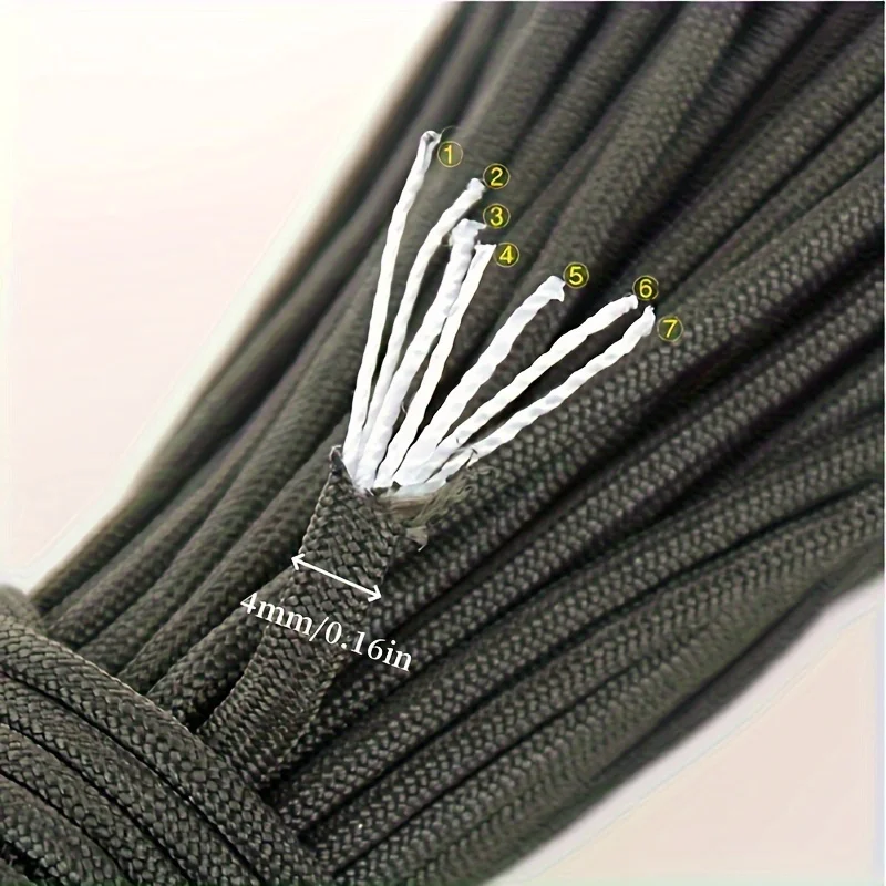 Paracord Rope Braided Paracord Paracord Bracelet Paracord Accessories 4mm 7-core paracord DIY colorful braided rope necklace jewelry handmade bracelet braided rope handmade cord popular style