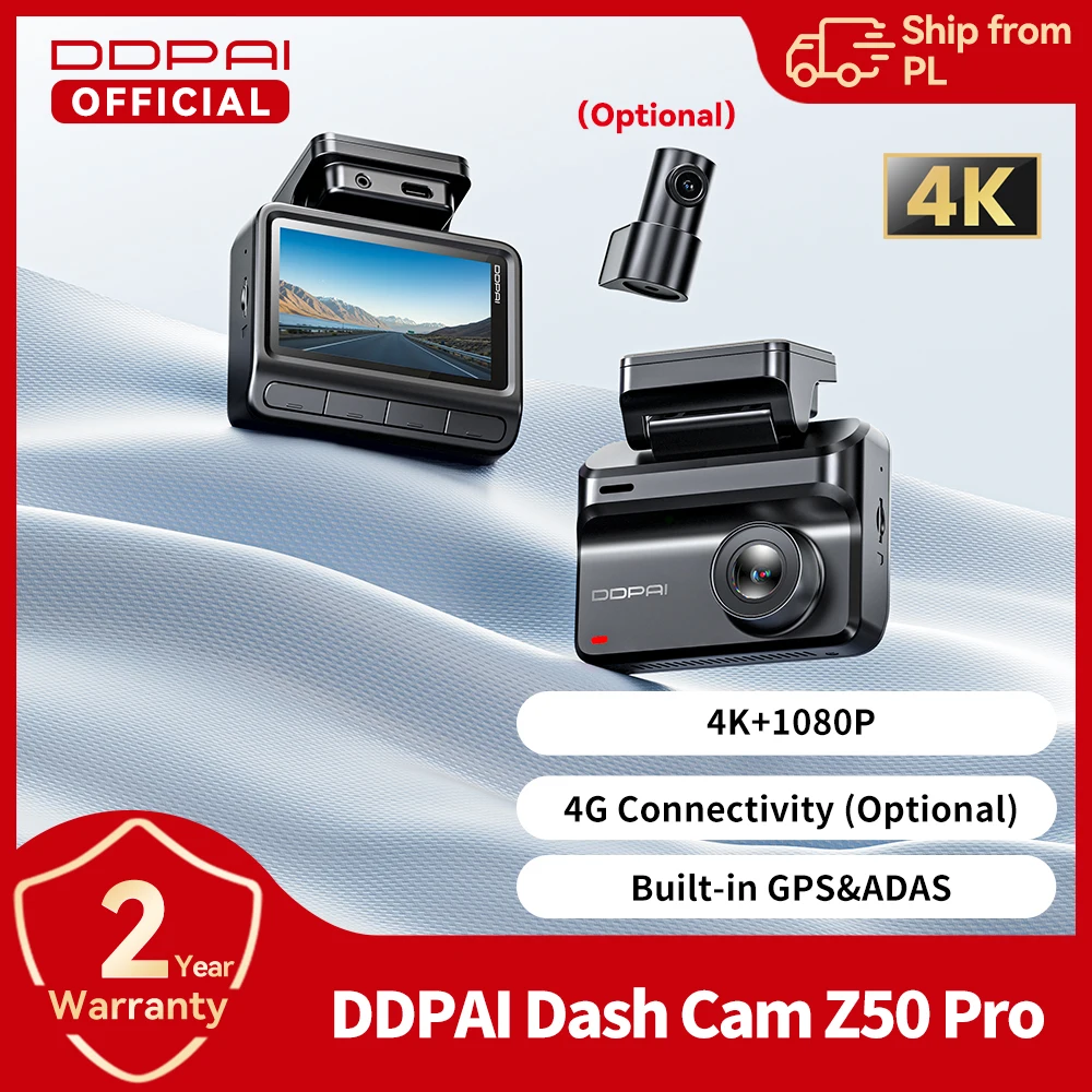 Wideorejestrator DDPAI Dash Cam Z50 Pro 4K z Polski za $70.26 / ~261zł
