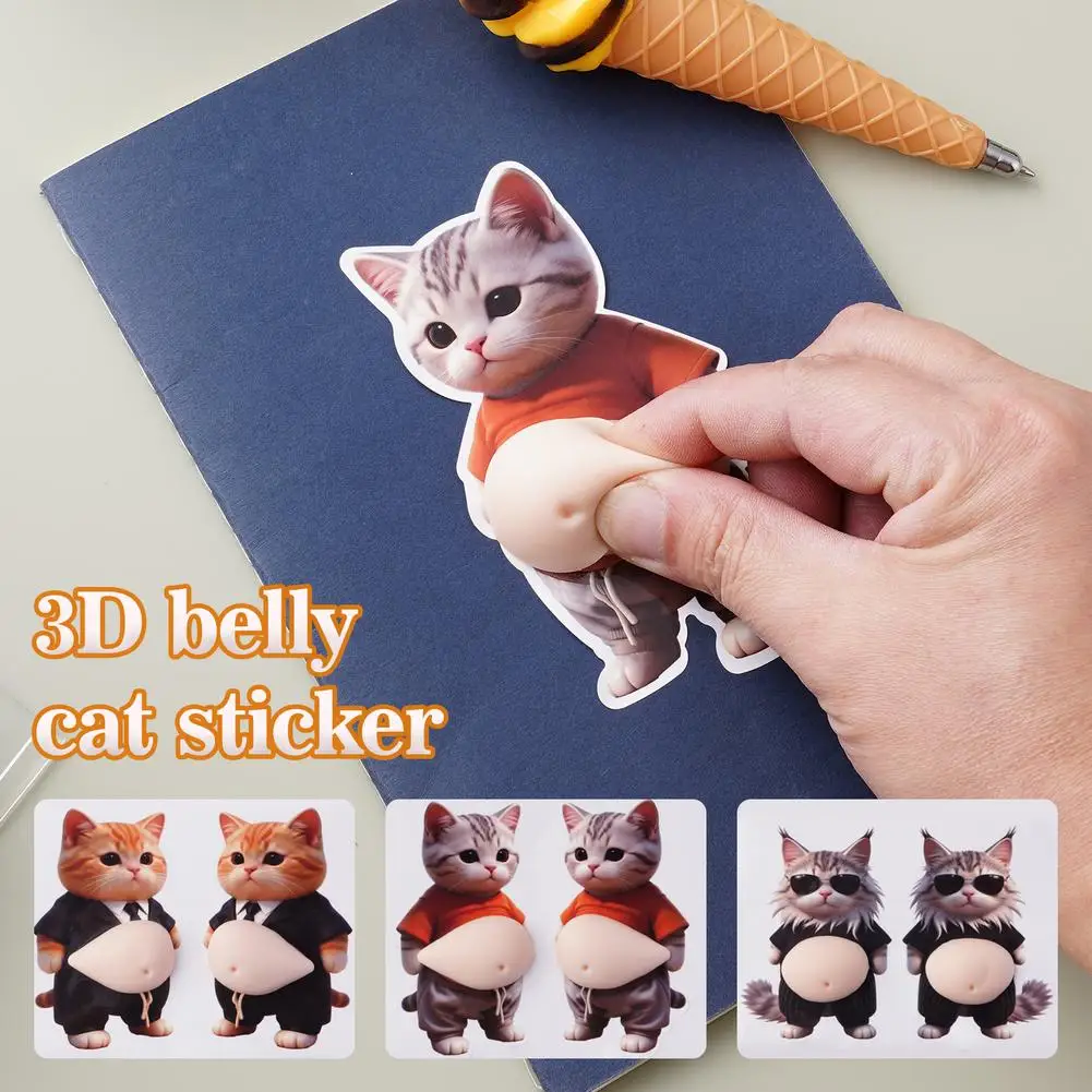 Niedliche Welpen 3D Bauch-Aufkleber, Quetschbare 3D Weiche Katzen-Bauch-Sticker für Handyhüllen, Notizbücher, Scrapbooking, DIY-Dekoration – Detail 23