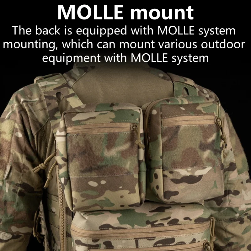 Universal GP Sub Package (M) MOLLE Mounting Package With Hook And Loop Velvet Design Multifunctional Large Storage 5