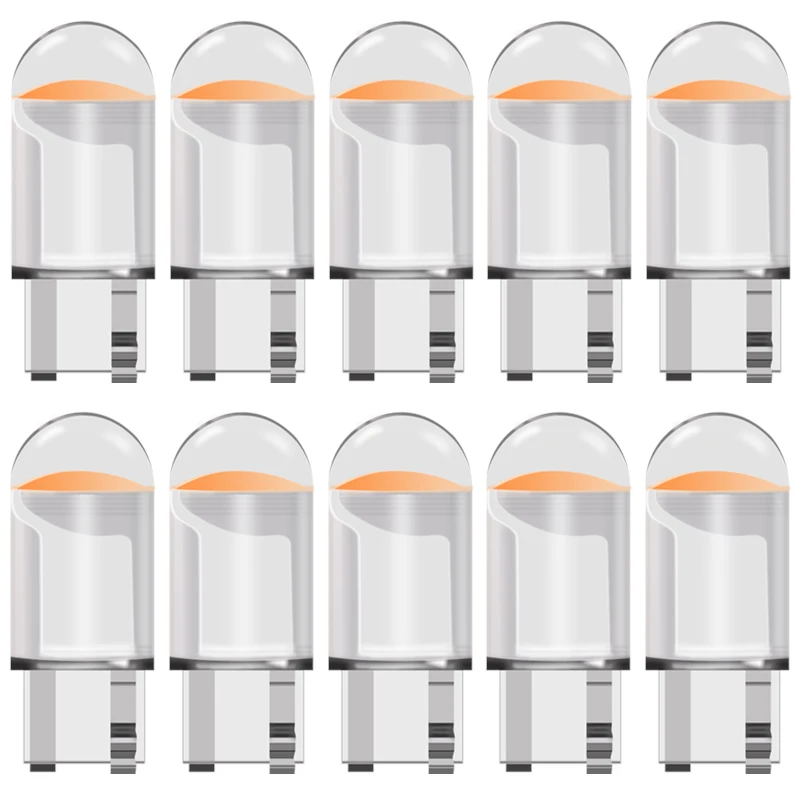 

Автомобильная лампа дневного света T10 W5W Canbus Glass COB 6000k, лампа для чтения, габаритный фонарь, лампочка для номерного знака 168 194 192 DC 12V, белый, синий, красный