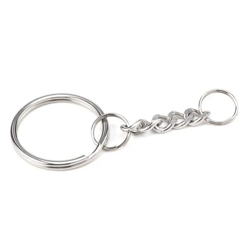 

100pcs/Lot Stainless Steel Blank Keyring Keychain Split Ring Keyfob Key Holder Rings Women Men DIY Key Chains Accessories