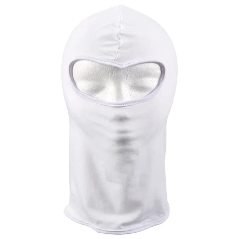 Outdoor Full Face Mask Spandex Balaclava Thin Motorcycle Cycling Ski CS Mask white 6