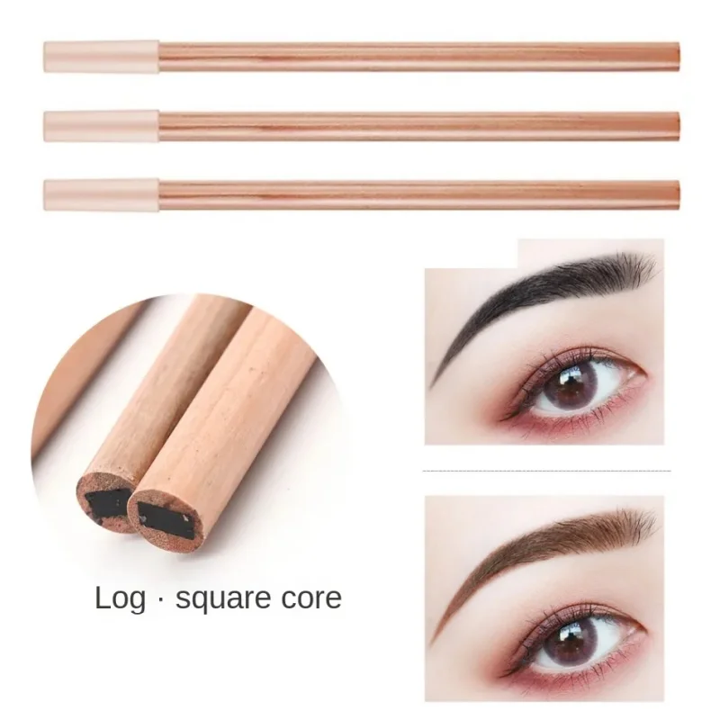 

1pc Flat Headed Wooden Waterproof Eyebrow Pencil Art Tint Cosmetic Microblading Permanent Long Lasting Makeup Brow Pen Enhancers