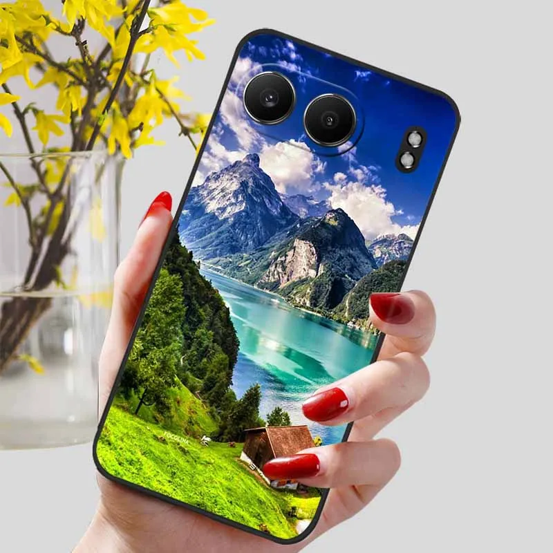 Elegant Black Marble TPU Soft Phone Cover - Fashionable Silicon Back Protector