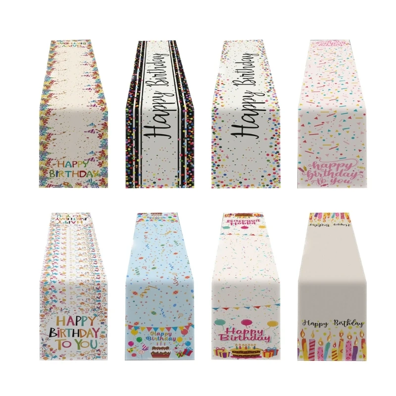 

Dining Table Cloth Placemat Happy Birthday Decoration Table Cloth Placemat Color Drop Shipping