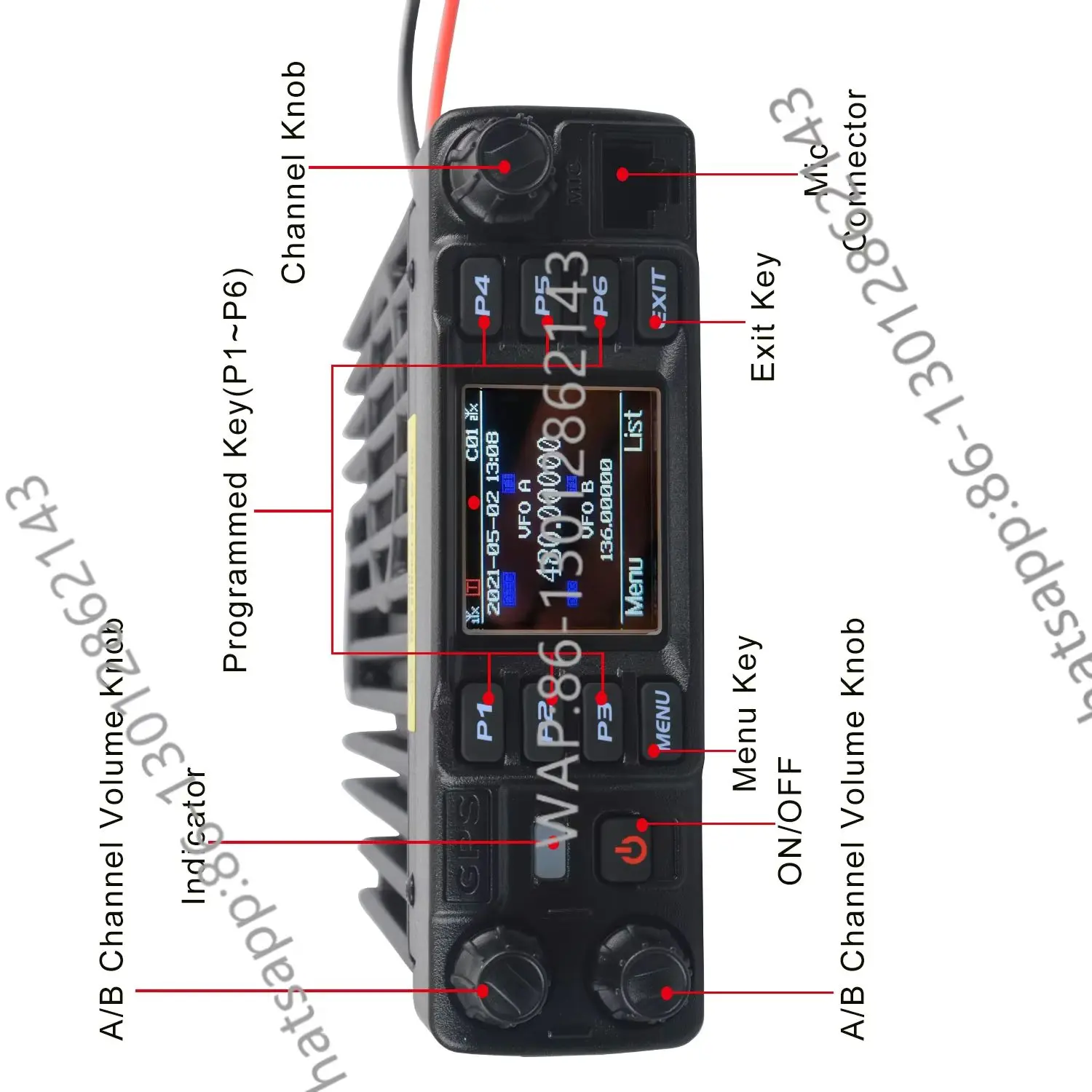 애니톤 AT-D578UV 플러스 VHF UHF 항공 밴드 수신 GPS APRS 블루투스 PTT DMR 디지털 리피터 기능 FM 모바일 라디오 AES256