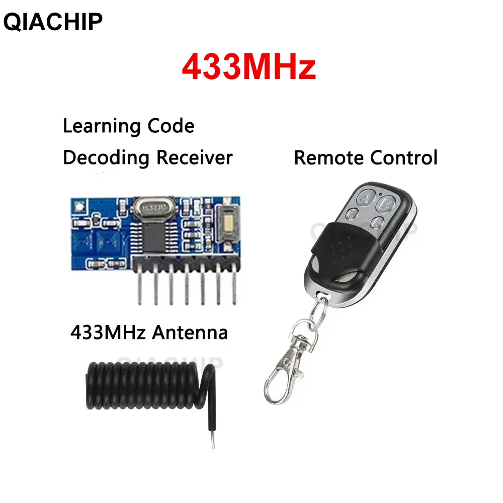 ตัวเลือกสินค้า โมดูลรีเลย์ไร้สาย 4 ช่องควบคุมระยะไกล RF 433 MHz