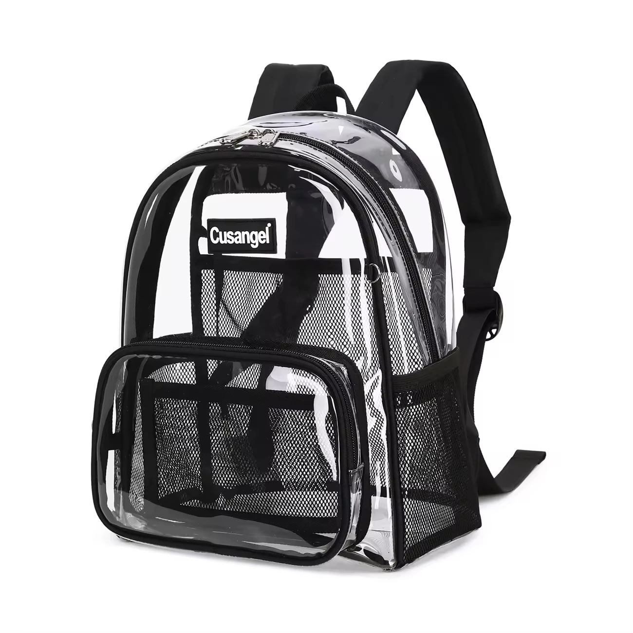 

Cusangel 12 Inches Mini Clear Book Bags Transparent Backpack TPU Material Waterproof Girls School Bag Fashion Daily Knapsack