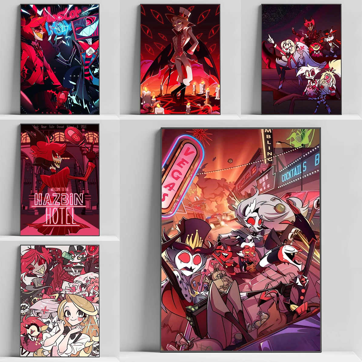 

H-Hazbin Hotel Cartoon Poster Home and Decoration Decorative Pictures for Living Room Decor Canvas Wall Art Posters Decorations