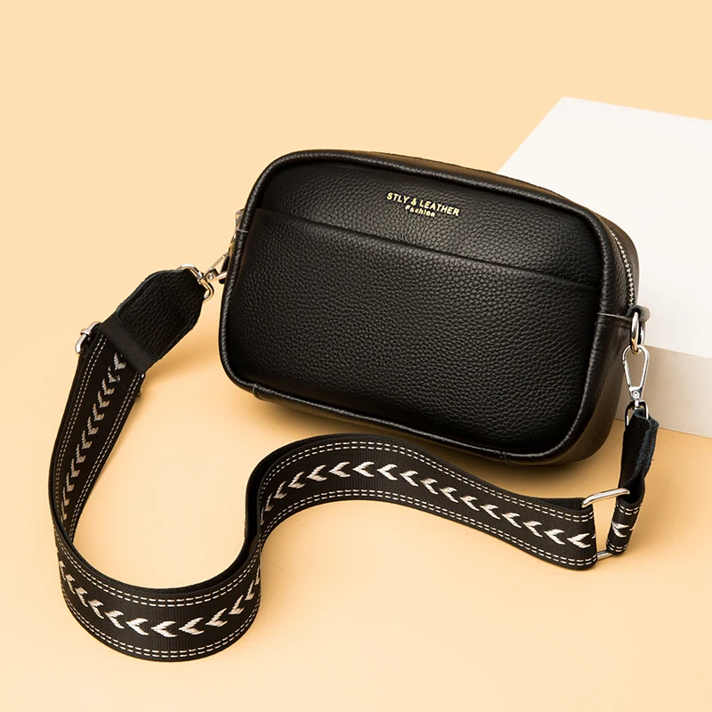 Crossbody Bag Women Shoulder Bag New Vintage Crossbody Cowhide Cell Phone Shoulder Bag Genuine Leather Messenger Bags Fashion Daily Use For Women Wallet HandBags