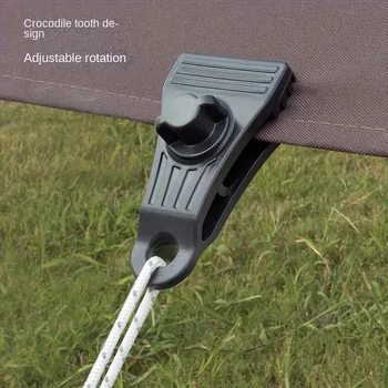10-Pack Tent Clips & Carabiner Set, Windproof Reinforced Clamps for Canopy Rainfly Fixing, Outdoor Use 1