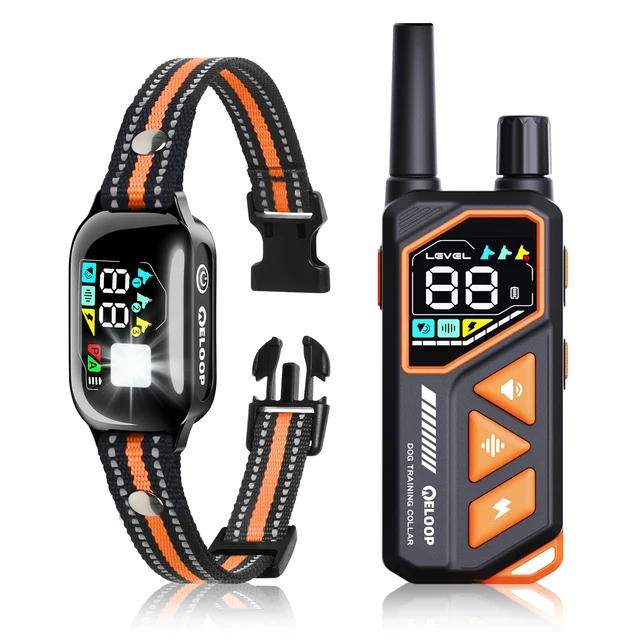 New AI Smart Dog Training Collar 3300Ft Anti-barking Device Electric Remote Control IPX7 Waterproof Pet Behavior Vibration Shock 2