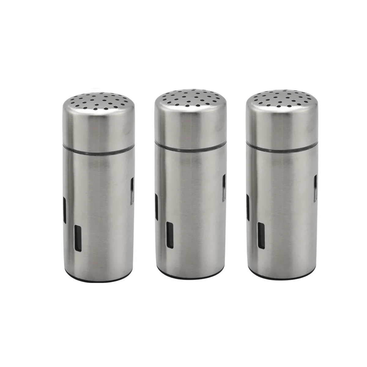 

3Pcs Salt and Pepper Shakers, Stainless Steel Spice Shaker, Shaker Sifter for Salt Sugar Pepper Cinnamon Spice Seasoning