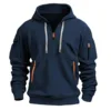 2024 New Multi Pocket Zipper Fleece Hooded Casual Shirt for Men and Women Plus Size Loose Pullover Fashion Sweatshirt top 3