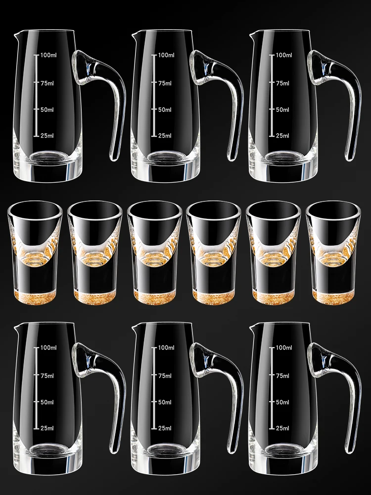 Home Use Glass Liquor Cup Set with Sc for Restaurant Foreign Wine Pouring Pot Mainly Used in Commercial Scenarios
