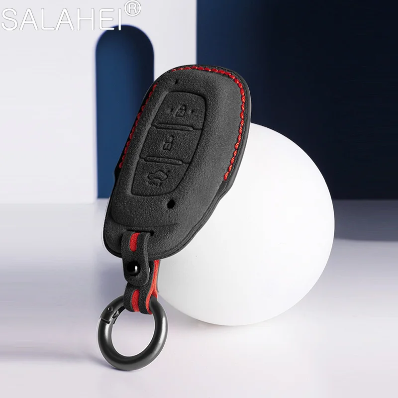 

Alcantara Car Key Case Cover Holder Key Shell Buckle For Beijing-Hyundai Sonata Ix25 Tucson Reina Ix35 Accessories