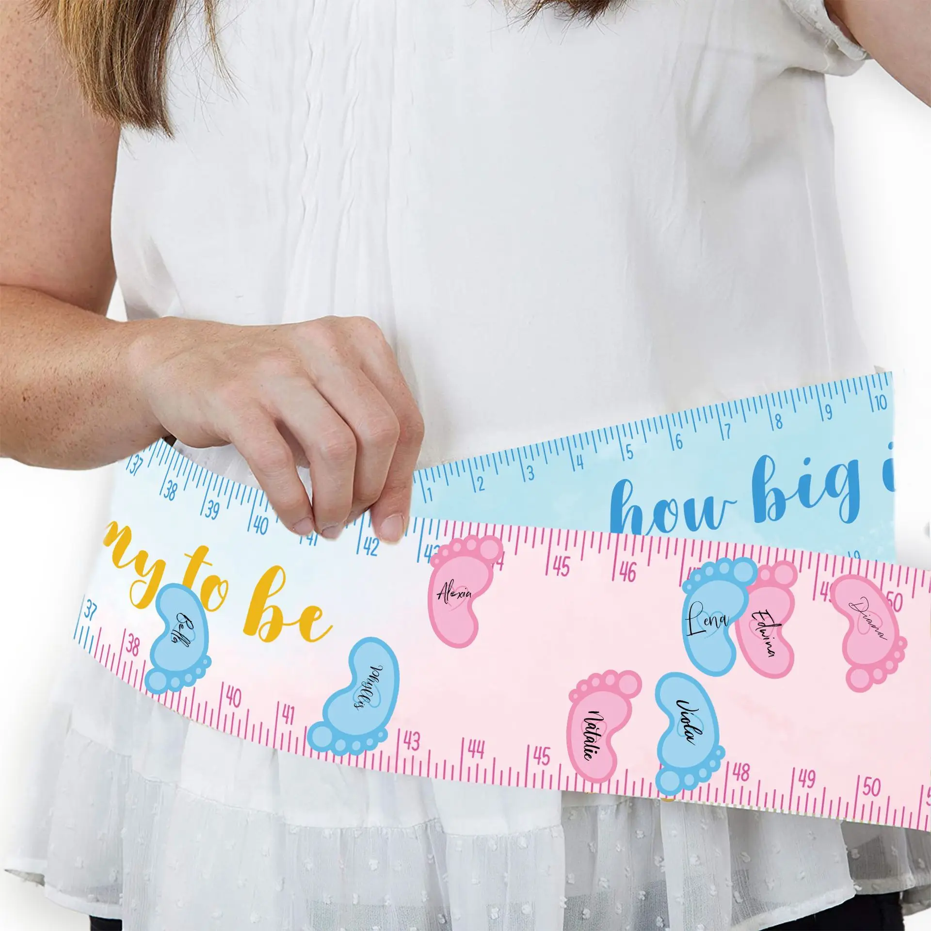 European and American Gender Reveals Baby Unveiling Team Game Card Baby Shower Birthday Party How Big Is Mommy's Belly Game Set