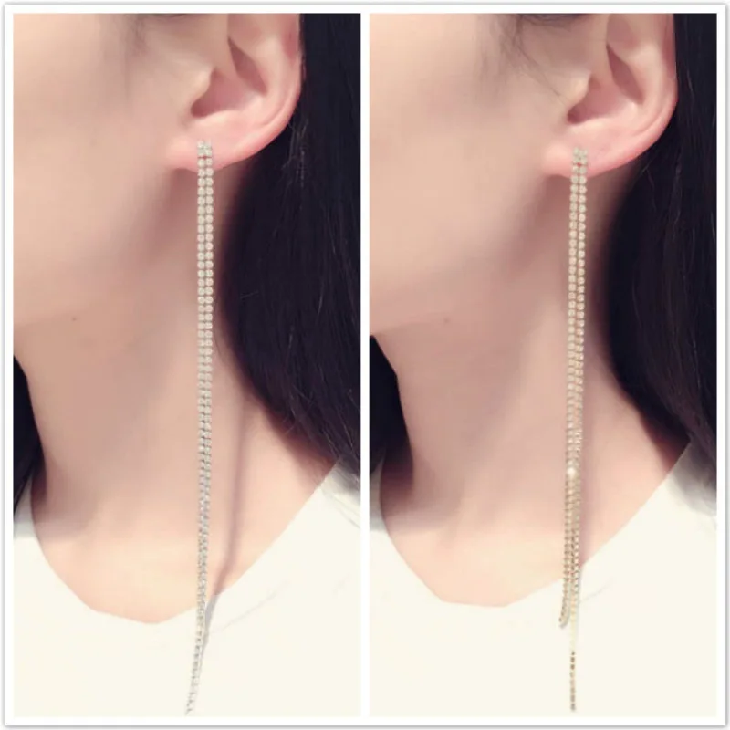 

New Fashion Earrings with Exaggerated Long Tassel Jewelry Accessories